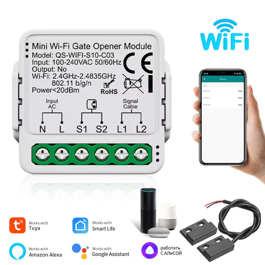 Tuya Zigbee WiFi Smart Garage Door Controller – Alexa Google Smart Garage Controller Oasis Select 2.4G Wifi version