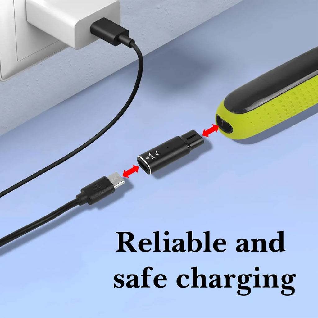 USB-C Shaver Adapter for Philips One Blade QP2724 QP2834 QP4530 Shaver Charging Adapter Oasis Select