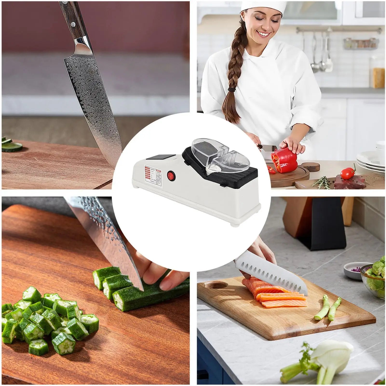 Cutter Sharpener Tool Rechargeable Protective Lid Electric Cutter Sharpener Sharpening Gadgets Sharpening Equipment for Home Oasis Select