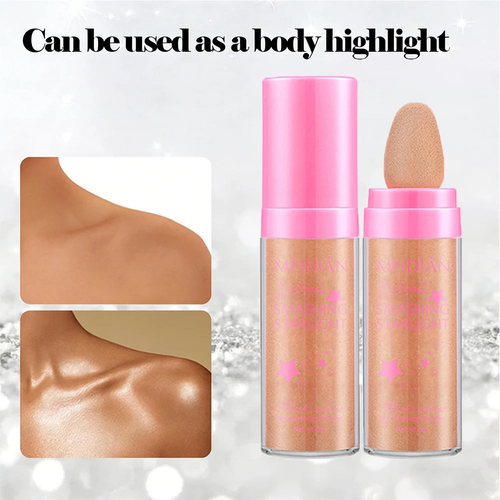 Waterproof Shimmer Highlighter Powder – Body & Hair Glow Shimmer Highlighter Powder Oasis Select