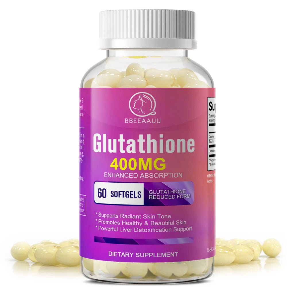 BBEEAAUU Glutathione Capsules Support Skin Whitening Improve Dullness Anti-wrinkle and Anti-aging Detox Liver Health Oasis Select