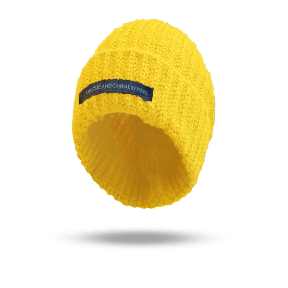 Xiben Big Head Knitted Hat, Children's Autumn/Winter Japanese Solid Color Versatile Knitted Hat, Men's Face Show, Small Pile Hat Oasis Select 8 L
