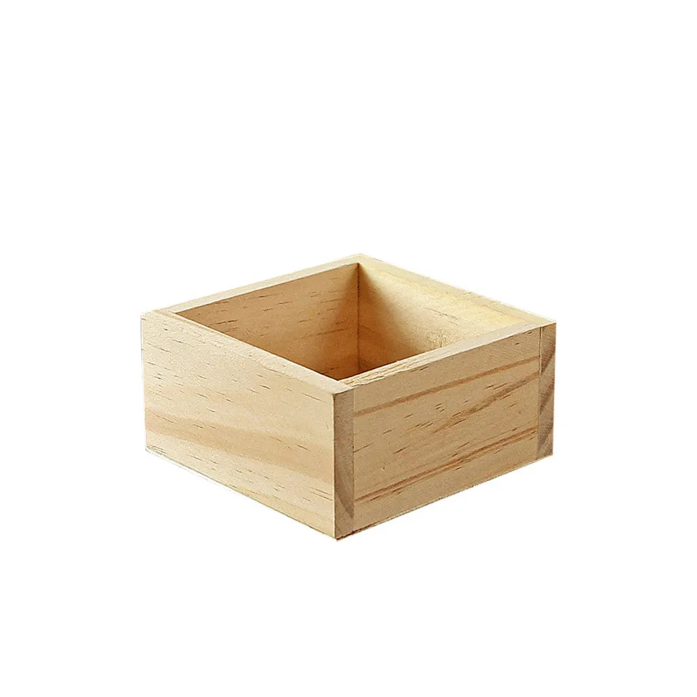 Unfinished Square Wooden Box – Craft Storage & Home Decor Wooden Storage Box Oasis Select Multicolor