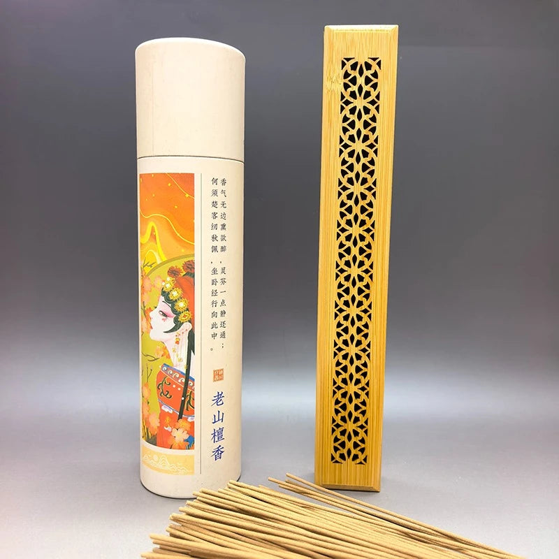 400sticks Sandalwood with 1pc Bamboo Board Incense Holder Anti-Ash Flying incienso Burner Bamboo Incense Ash Catcher Holders Oasis Select copper Sandal