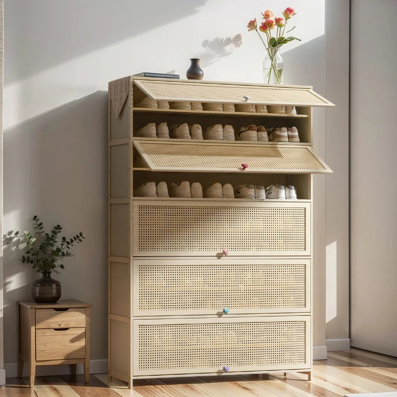 Cabinet household door against the wall large capacity entrance entrance entrance integrated solid wood storage shoe rack Oasis Select