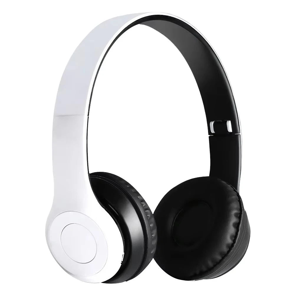 P47 Wireless Headphones Bluetooth 5.0 Earphones Foldable HIFI Stereo Bass for Music Gaming Kid Girl Earphone for Smartphone Oasis Select White