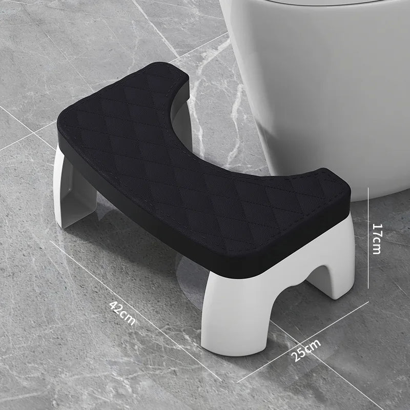Toilet seat Thickened Home Bathroom Non-Slip Stool Ottoman Children Elderly Toilet Commode Bathroom Footstool Oasis Select Black