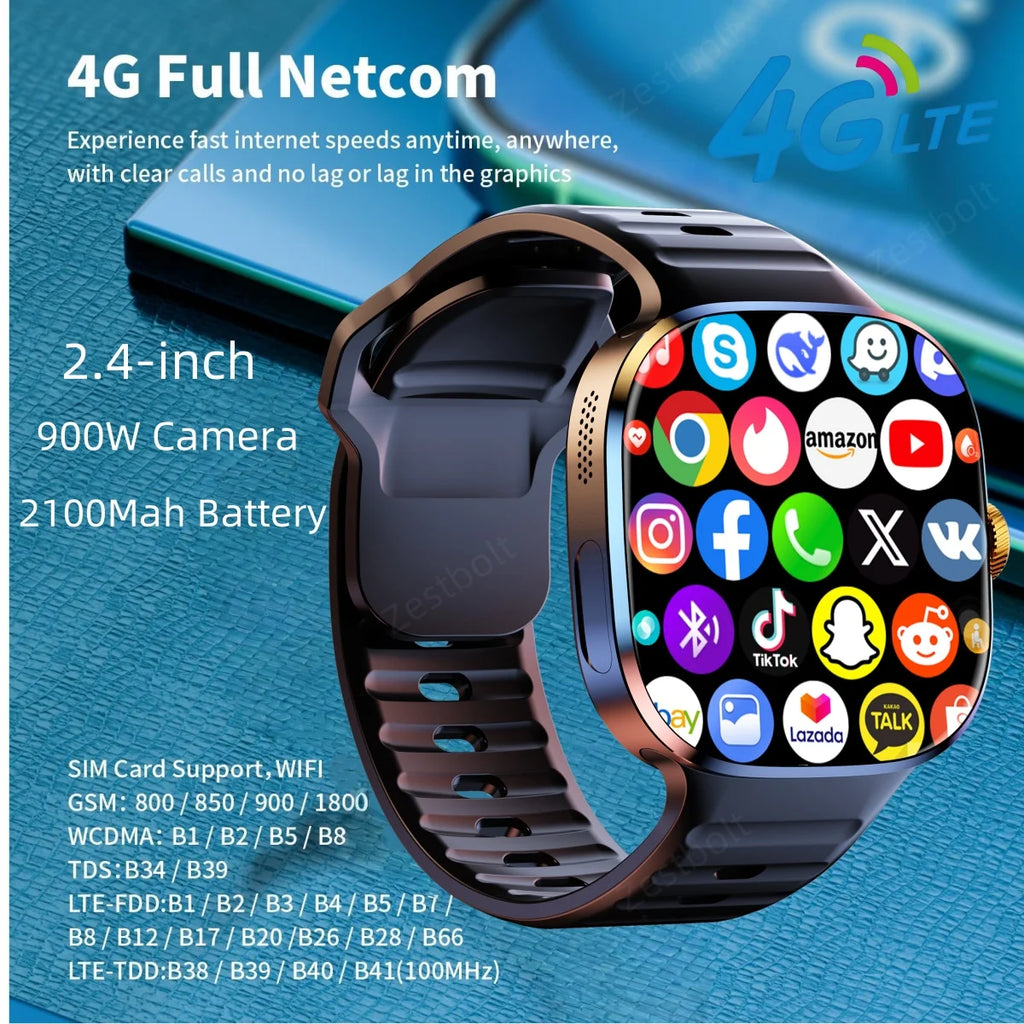 M99 Smartwatch 2.4inch Larger Amoled Screen 12 Panel Menu Android 10.0 OS 4G Smart Watch With 190° Rotary Camera 2100Mah Battery Oasis Select