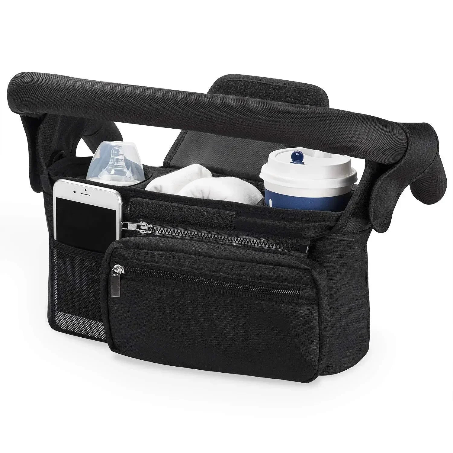 Baby Stroller Storage Large Capacity Travel Hanging Bag Mummy Bag Phone Bottle Holder Pram Diaper Bags Baby Stroller Accessories Oasis Select black