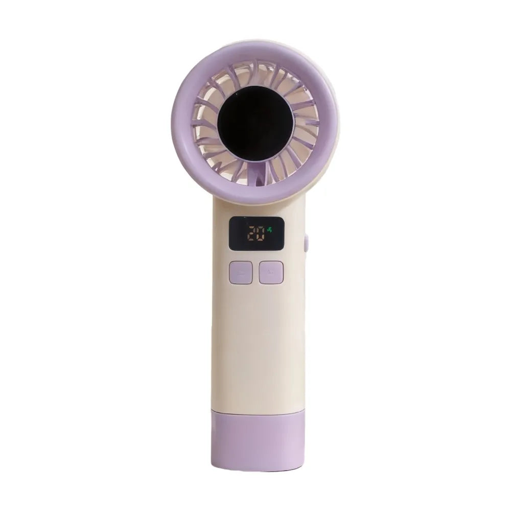 199 Wind Speeds Portable Hand Fan USB Rechargeable Adjustable Mini Bladeless Personal Fan Quiet Operation with Handle Rope Oasis Select Purple