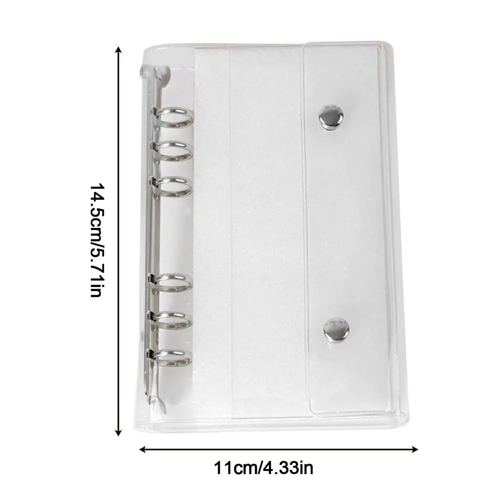 A6 A7 Transparent 6 Ring Binder Cover Clear PVC Notebook Closure Binder Cover Loose Leaf Folder for Ring-Bound Planner Pages Oasis Select A7