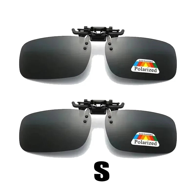 1/2/3PCS Polarized Sunglasses Clip For Driving Night Vision Glasses UV400 Outdoor Sunshade High Definition Sunglasses Clip Oasis Select Black S x2Pcs