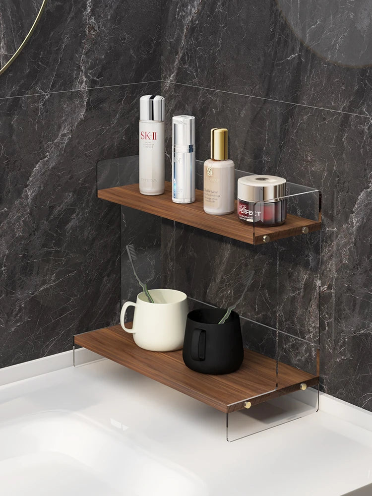Bathroom Vanity Shelf Cosmetics Shelf Bathroom Vanity Skincare Desktop Storage Box Bathroom Organizer Oasis Select