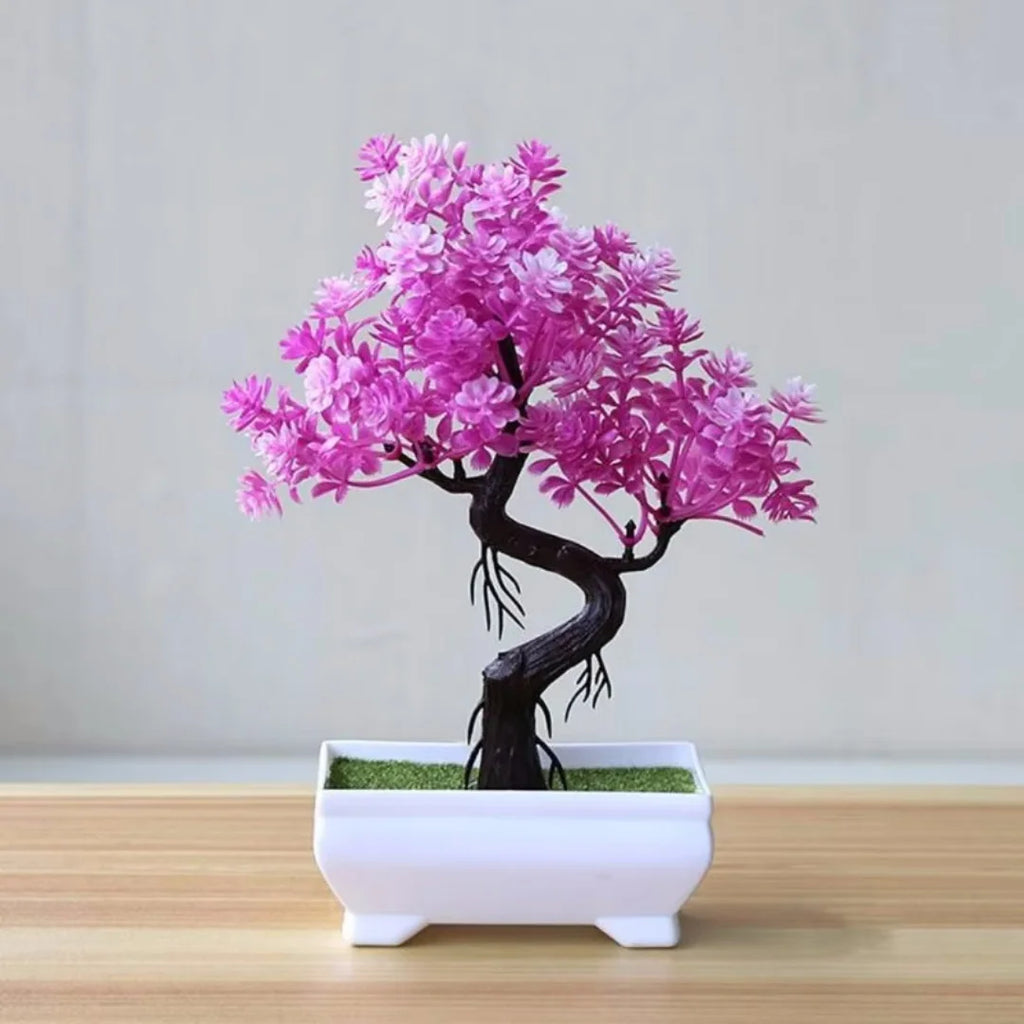 Artificial Bonsai Tree Potted Plant | Fake Décor for Home & Office Artificial Potted Plant Oasis Select pink