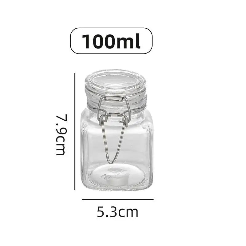 50/100ml Glass Bottle Sealed Jar For Kitchen Food Pickle Fruit Canned Transparent Big Mouth Jam Bottle Storage Jar Household Oasis Select 100ML