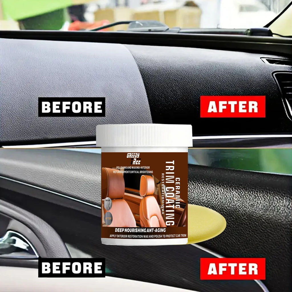 GREEDY TREE Crystal Clear Car Plastic Restorer - Auto Interior & Panel Renewal Wax Coating Agent Car Wax Car Wax Polish Oasis Select