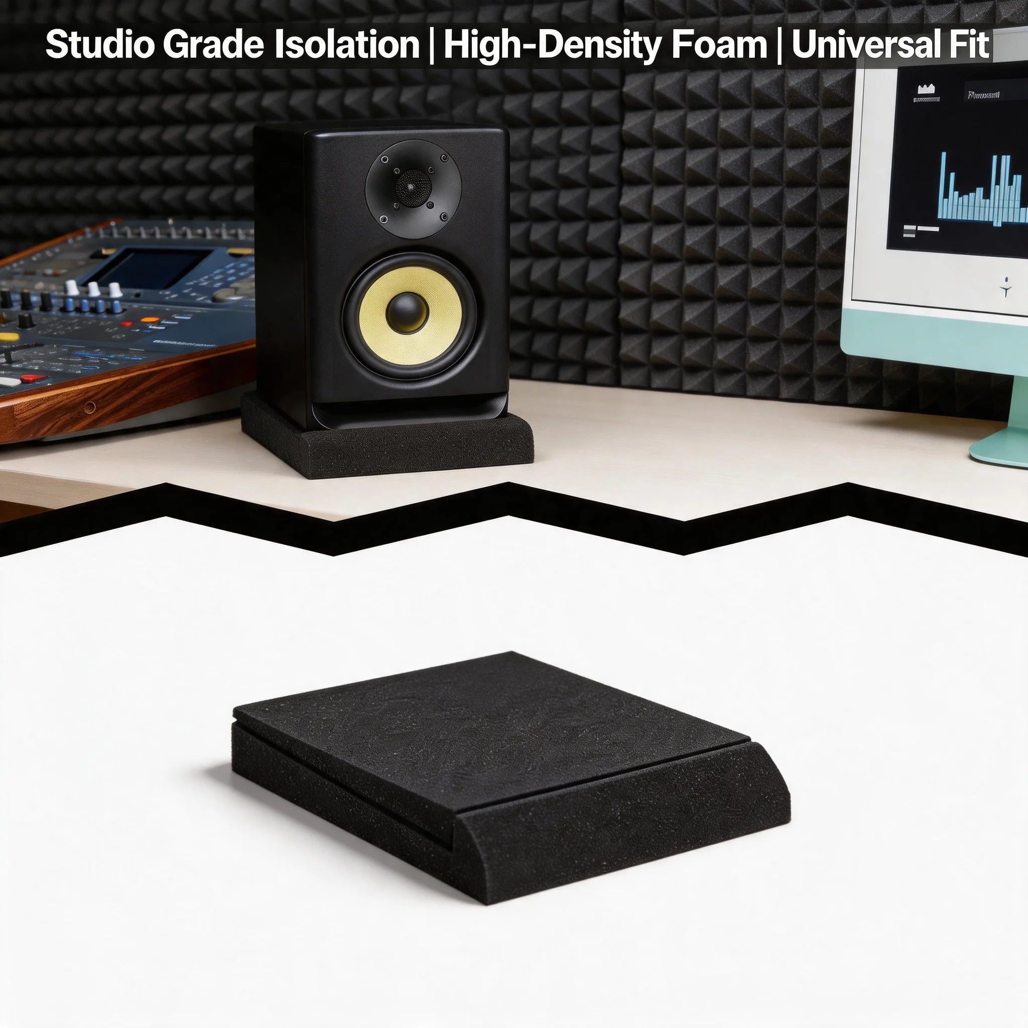 1/2pcs Desktop Monitor Speaker Sponge Pad Hardened Shock Absorbing Shockproof Sound-absorbing Silent Pad Remove Resonance Oasis Select