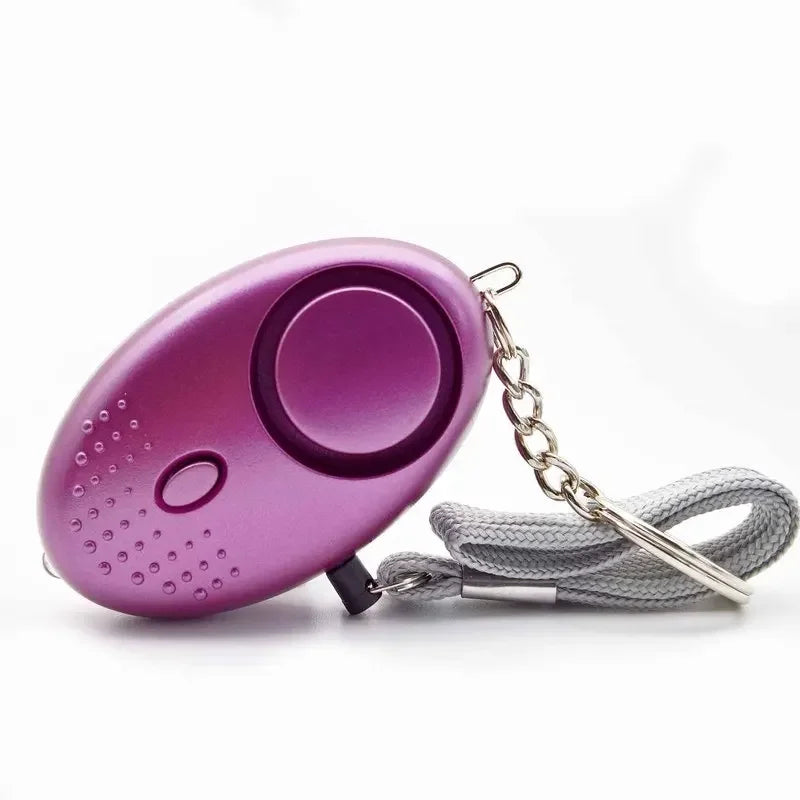 130DB Personal Security Alarm Emergency with LED Buckle Key Lights Emergency Safety Alarm for Women Men Children Elderly Oasis Select PURPLE