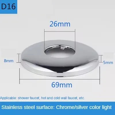 2PCS 1/2"3/4"Faucet Decorative Cover Stainless Steel Water Pipe Connector Heighten Valve Panel Shower Kitchen Faucet Accessories Oasis Select D16-2pcs