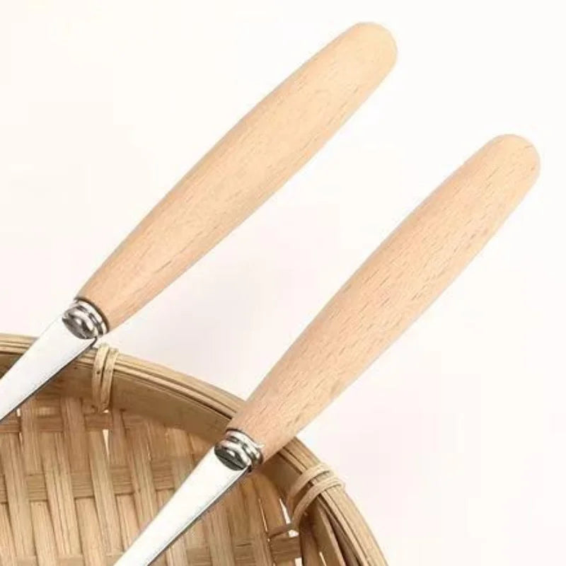 Stainless Steel Square Head Steak Cooking Spatula Wood Handle Pizza Shovel Pancake Beef Scraper BBQ Utensils For Kitchen Oasis Select