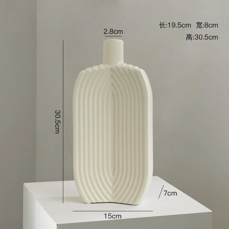 Modern Minimalist Alien Symbols Vase Homestays Hotel Simple Decor Room Decoration Flower Vase Home Decor Oasis Select 2178 White