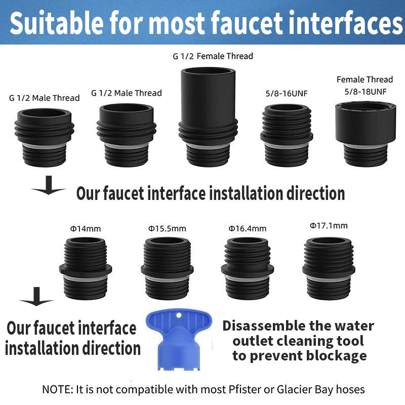Kitchen Faucet Head Replacement Faucet Sprayer 9 Nozzles Sprayer Water Saving Shower Bathroom Basin Sink Tap Replacement Oasis Select 04