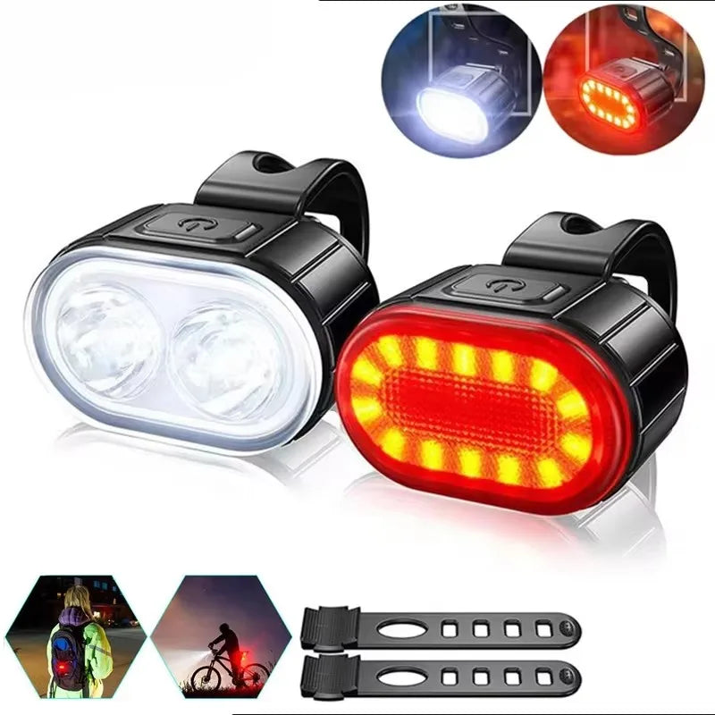 T6 LED Bicycle Light Set – USB Rechargeable Front & Rear Lights