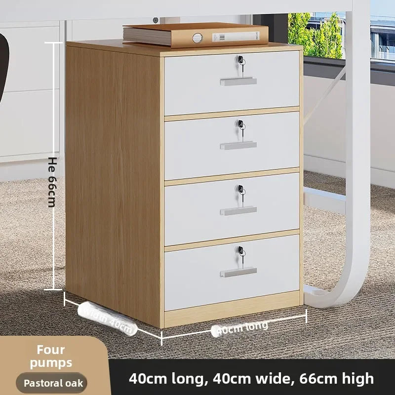 Multi-functional File cabinet with lock Office wooden mobile storage cabinet Drawer cabinet with wheel Oasis Select 40cmB