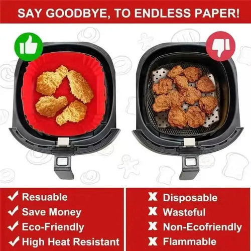 22cm Silicone Air Fryer Liner – Non-Stick Reusable Basket Silicone Air Fryer Liner Oasis Select