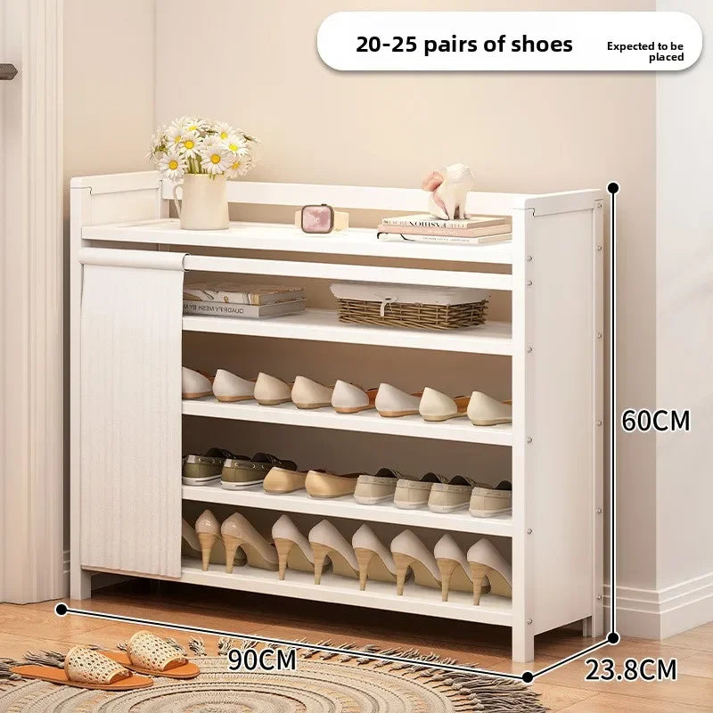 Multi-functional Folding shoe rack installation-free integrated dustproof large-capacity storage shoe rack Oasis Select White F