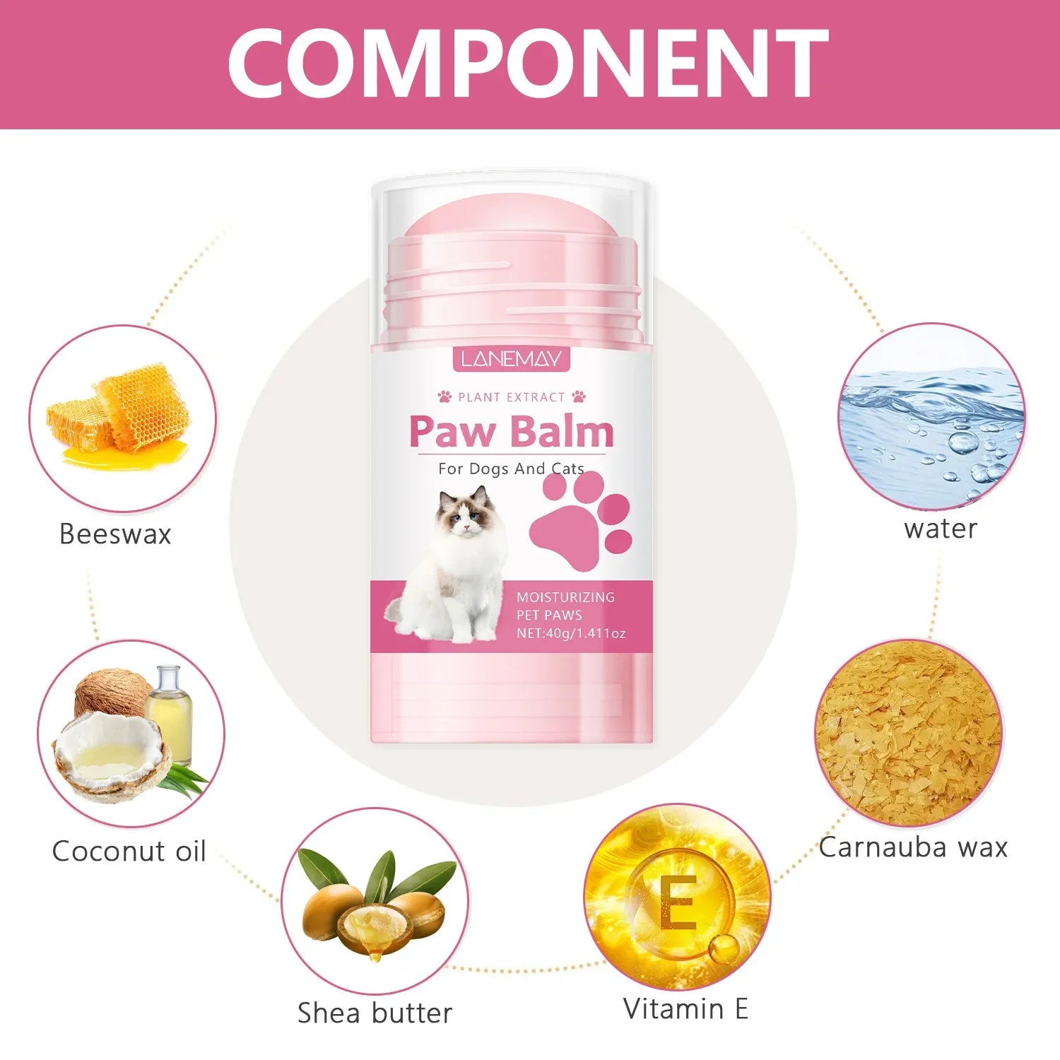 Pet Paw Cleaner & Moisturizing Balm for Cats & Dogs