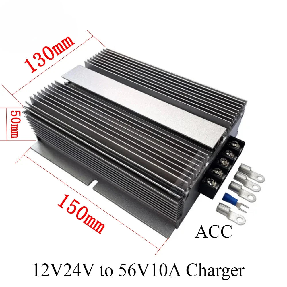 12V24V TO 56V 2A-10A Lead-Acid Charger boost converter DC DC Step up Car Battery Charger for automotives or auxiliary battery Oasis Select 12V24V-56V10ACharger 56V
