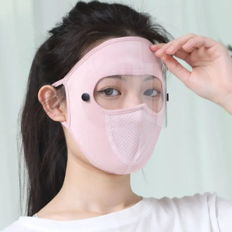 Dustproof Face Mask with Breathing Hole and Goggles Cycling Sun Protection Full Face Cover Ear Loop UV Shield for Outdoor Sports Oasis Select