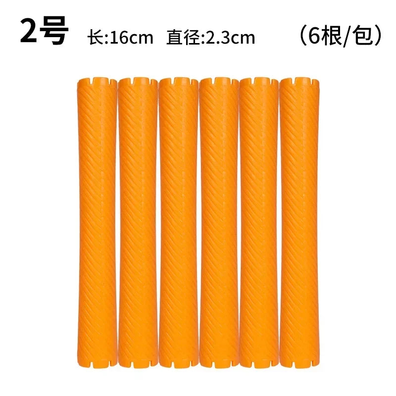 6pcs DIY Heatless Lengthened Hair Roller Stick Perm Tools Hollow Design Spiral Hair Curler Magic Curls Curly Hair Styling Kits Oasis Select 2.3cm