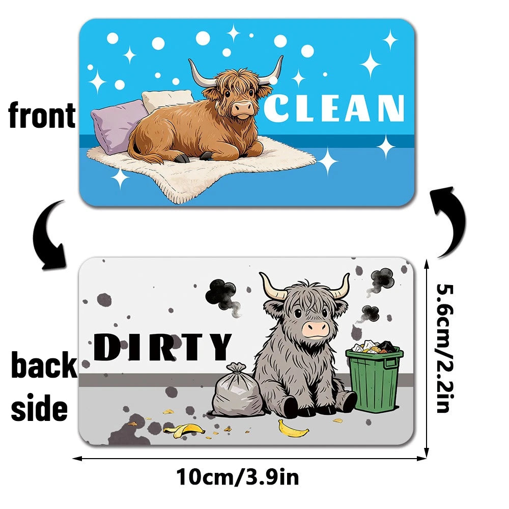 Kitchen Dishwasher Status Magnet Reversible Clean Dirty Sign Strong Magnetic Indicator Sticker for Household Use Oasis Select DWCT121