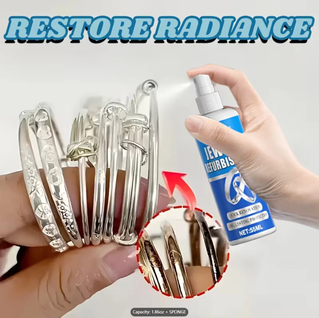 Quick Shine Jewelry Cleaner Spray with Sponge – Gold & Silver