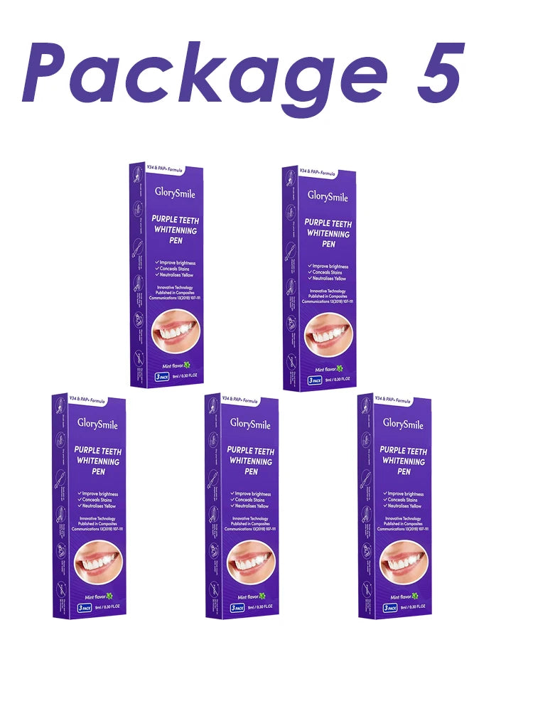 Purple Instant Teeth Whitening Pen Tartar Toothpaste Cleaning Tooth Stain No Sensitivity for a Brighter Whiter Smile Decay Care Oasis Select 5 Pcs