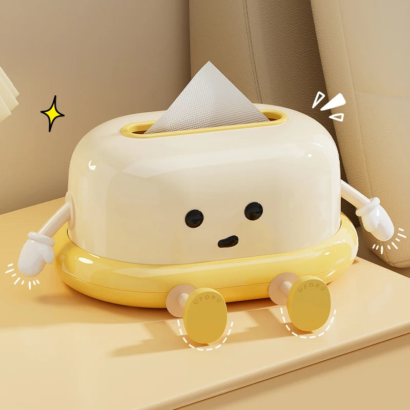 Creative Napkin Dispenser Tissue Case With Spring Structure Fashionable Napkin Dispenser Bathroom Paper Towel Stand Elegant Oasis Select Sitting posture