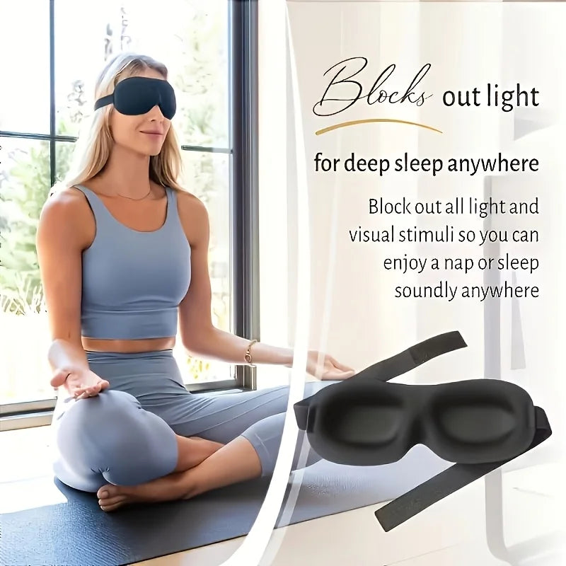 3D Sleep Eye Mask, with Adjustable Headband, Soft and Breathable Fabric, Light and Light-blocking. for Travel, Home and Office Oasis Select