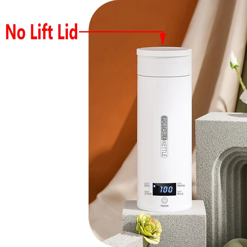 4 Temperature Electric Heating Kettle Leakproof Portable Fast Water Boiling Thermos Bottle Portable 220V 110V Hot Water Cup Oasis Select No Lift Lid UK