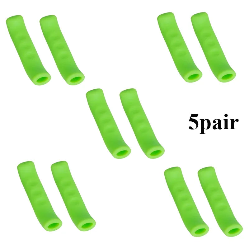 1/2/5pairs Bicycle Brake Handle Cover Silicone MTB Grip Gloves Anti Slip Bicycle Protective Equipment Bicycle Accessories Oasis Select 5pair Green