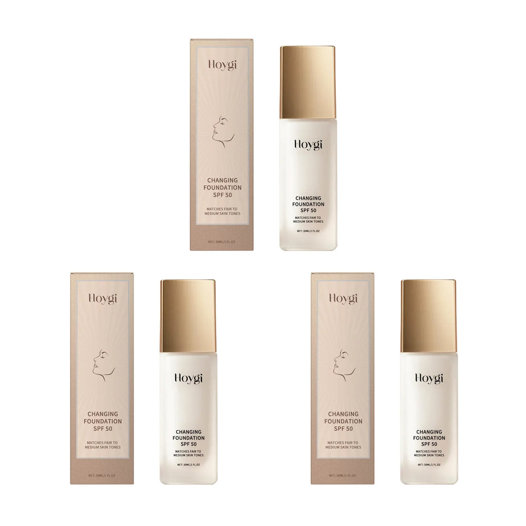 Hoygi SPF50 Liquid Concealer Foundation – Matte Oil Control Liquid Foundation Oasis Select 3 x 30ml Boxed