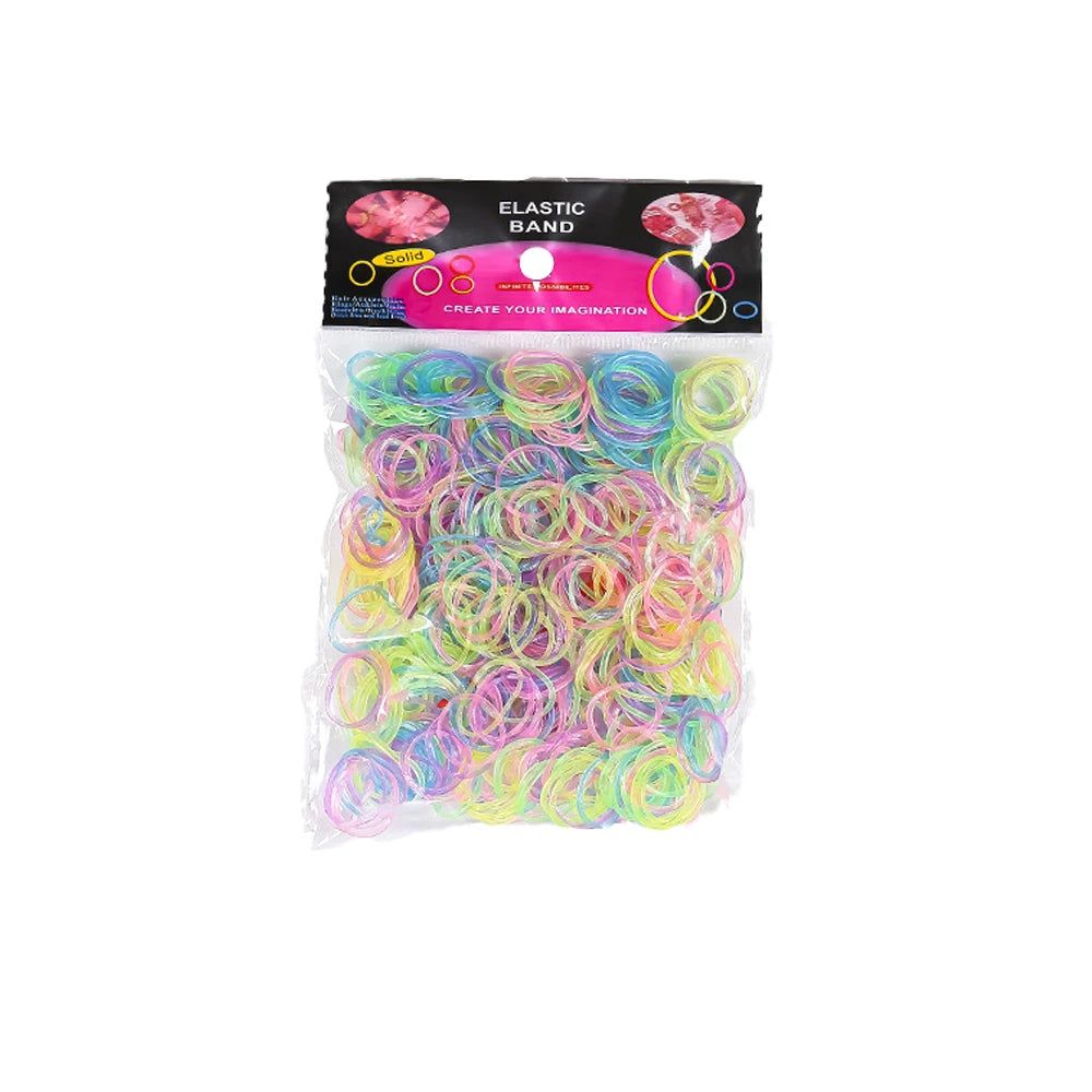600pcs Loom Rubber Bands Kit Bracelet Making Kit for Kids Elastic Weaving Lacing DIY Crafting Gift Girl Oasis Select Noctilucent Mix