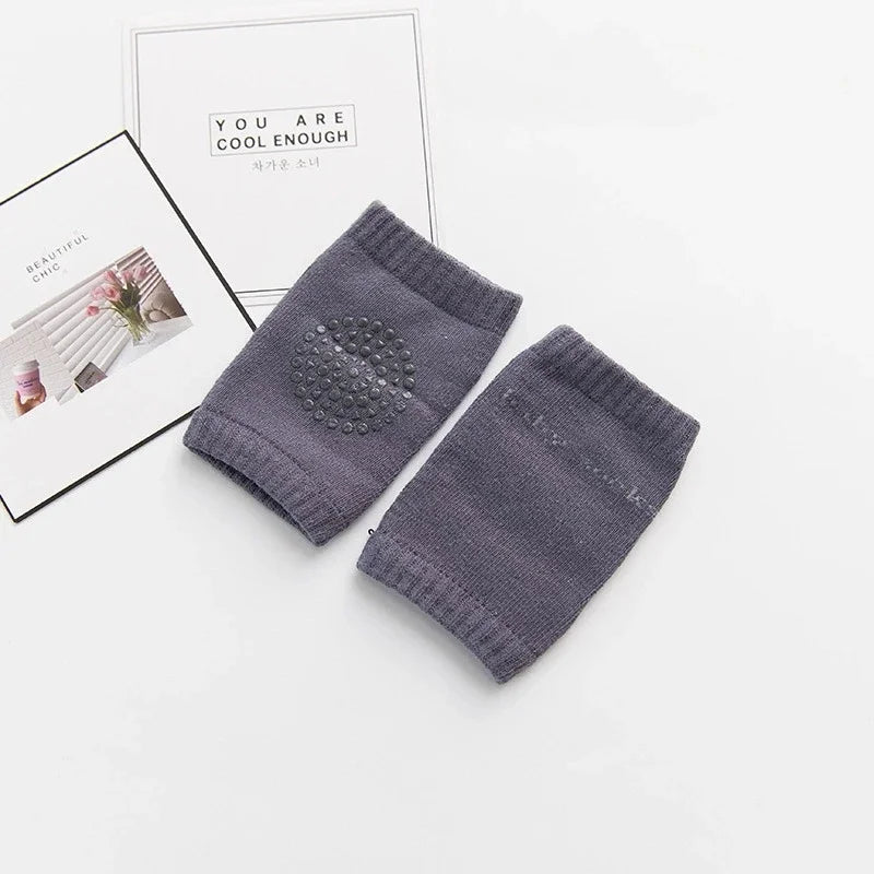 1/2 Pairs Baby Knee Pad Kids Safety Crawling Elbow Cushion Infant Toddlers Baby Leg Warmer Knee Support Protector Pads Oasis Select dark gray