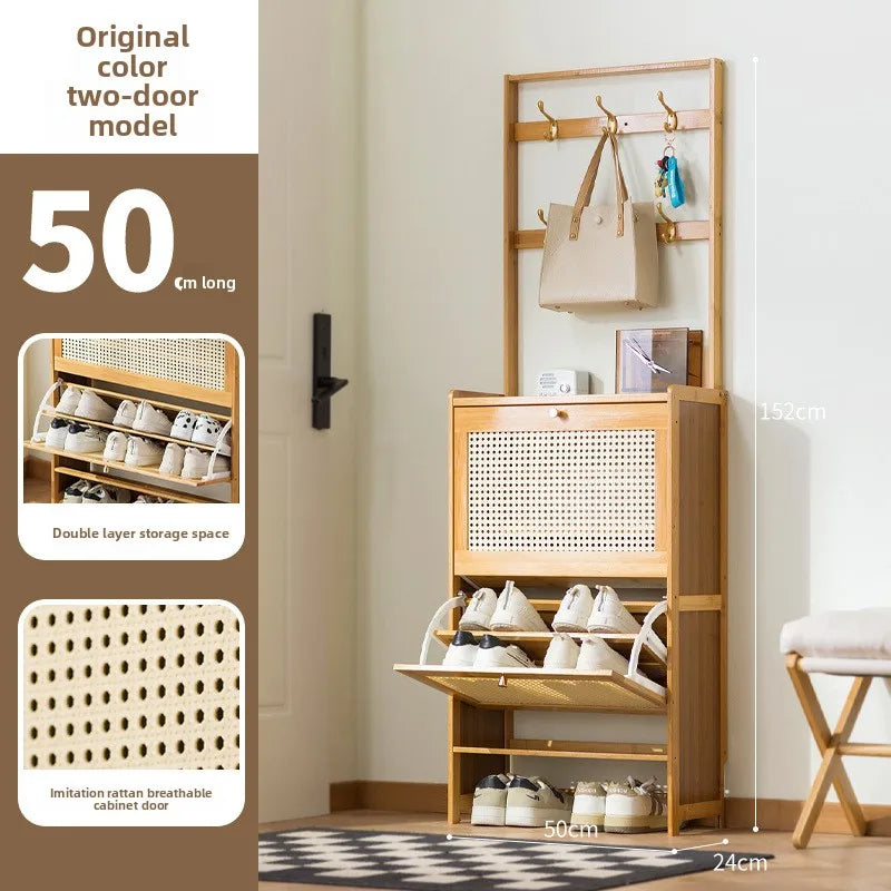 Ultra-thin shoe cabinet household door tipping bucket shoe rack large capacity entrance door entrance storage simple cabinet Oasis Select Primary B-2 door -50