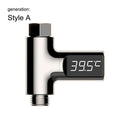 LED Display Household Water Shower Thermometer 5-85℃ Flow Self-powered Water Thermometer Monitoring Baby Care Energy Smart Meter Oasis Select A