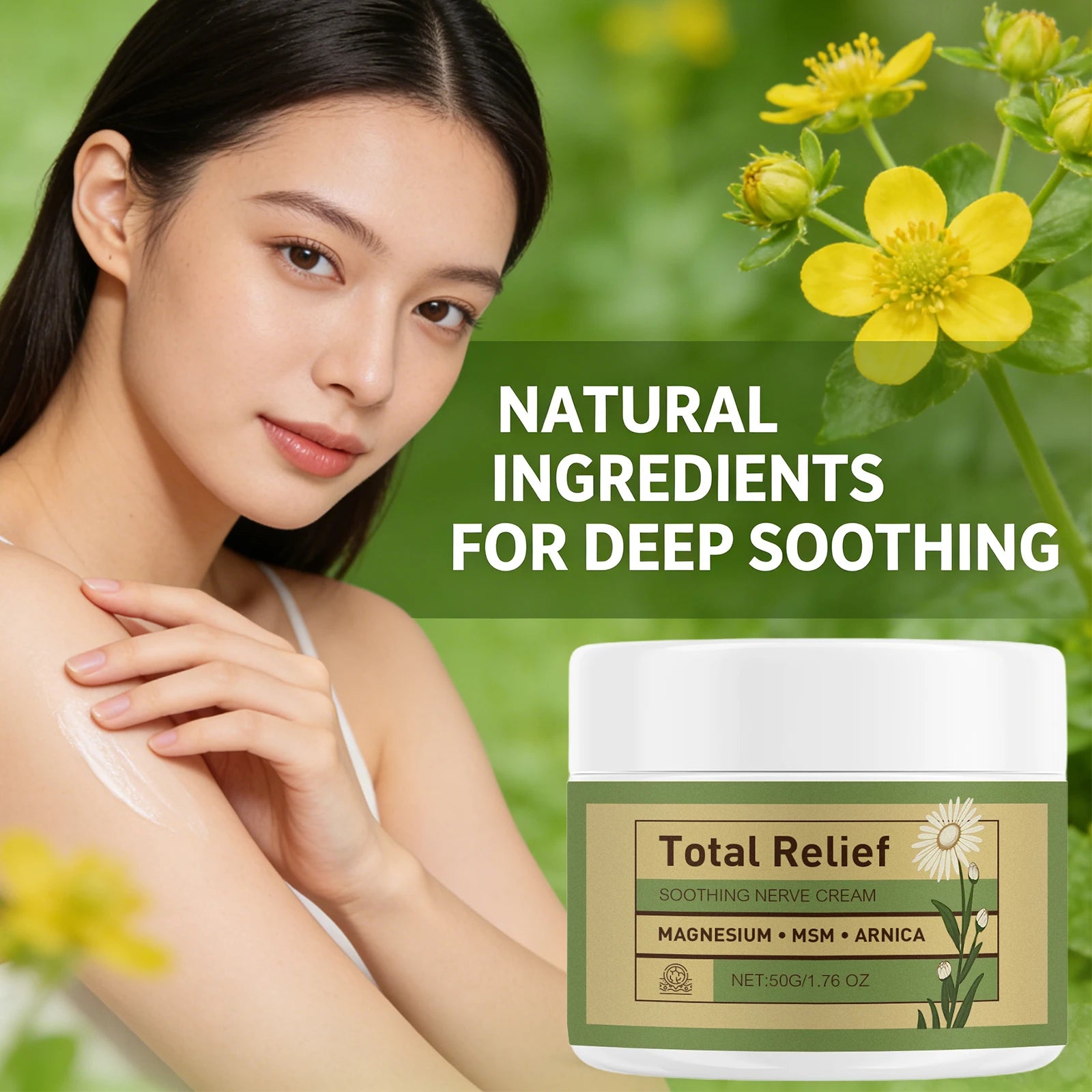 Magnesium Soothing Cream Nerves Relief Long-Lasting Hydration Prevent Drying Moisturizing Body Cream Oasis Select