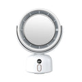 Cosmetic Mirror Bladeless Fan with LED Light – Portable Rechargeable