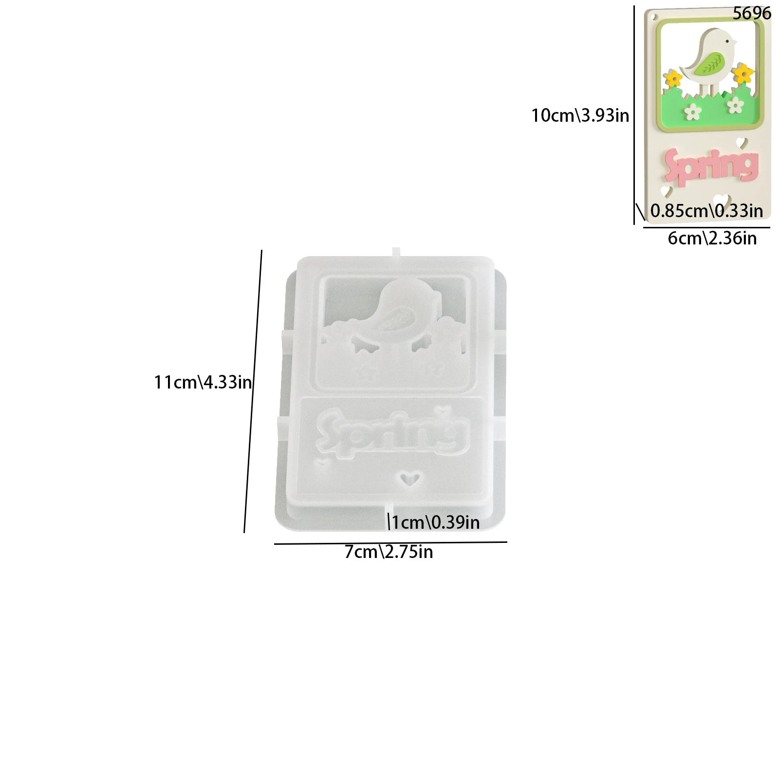 Plaster Craft Mold White Flower Hanging Silicone Mold Birdhouse Pendant Mold Lightweight For Home Decoration Easter Celebrations Oasis Select B