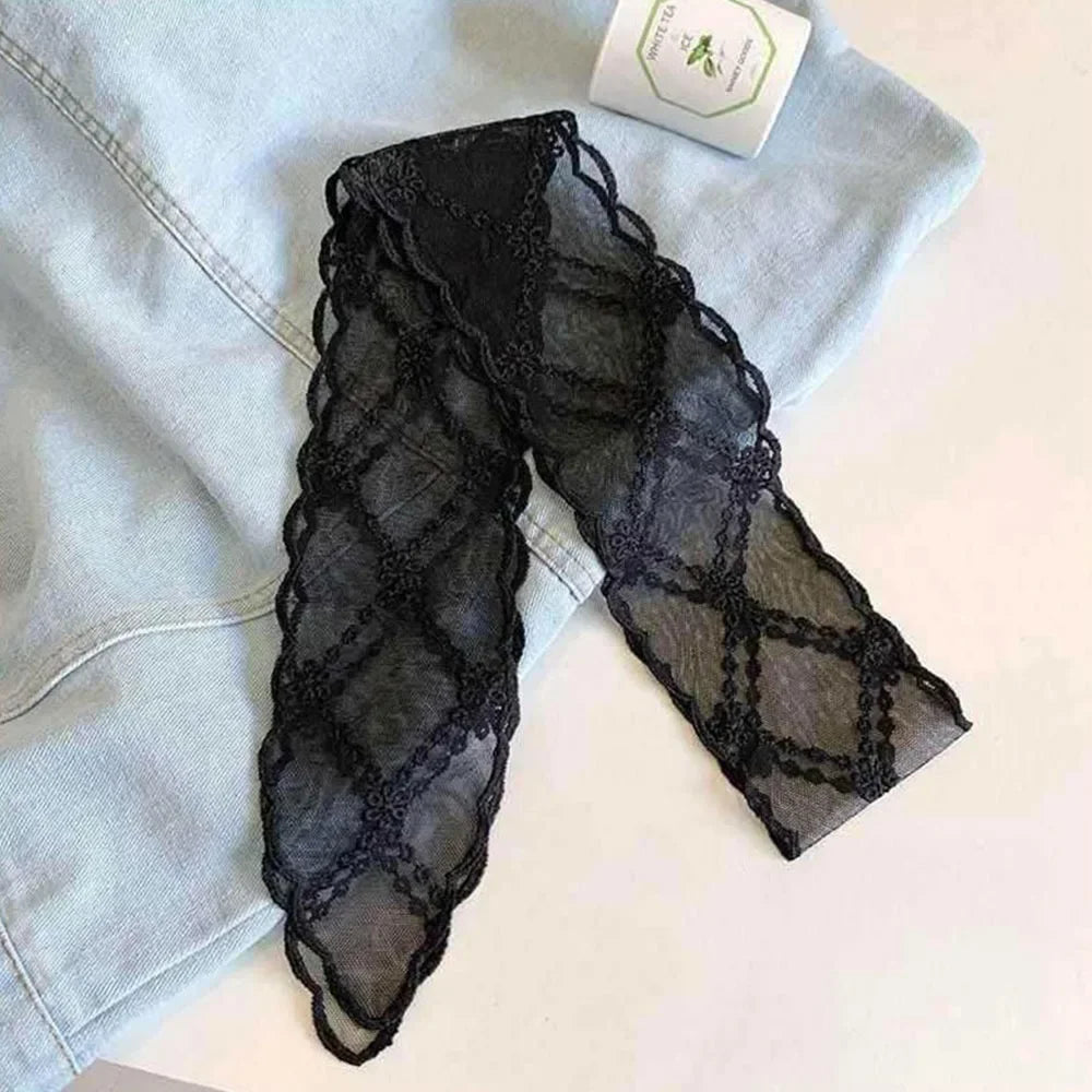 Fashion Multi-Functional Lace Scarf Pastoral Forest Style Fairy Hair Tie Spring-Summer Bandana Scarves for Women Girls Oasis Select 9